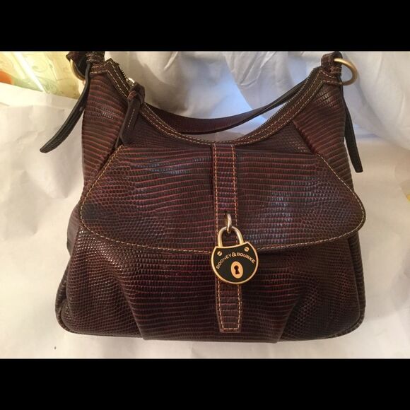 Dooney & Bourke Snake Embossed Print Red - Picture 7 of 11